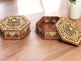 Intra απο ξύλο plywood 3mm-4mm πάχος – Ξύλινο εξάγωνο κουτί 5mm 12x15 cm INTRAVECTRY-MY543186