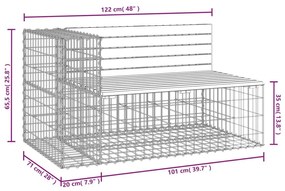 Παγκάκι Κήπου Συρματοκιβώτιο 122x71x65,5 εκ. Εμποτ. Ξύλο Πεύκου - Καφέ