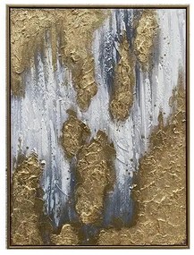 Πίνακας Καμβάς Ποτάμι Λευκό-Χρυσό 60x80x3.5cm 755-12130 Estheti-755-12130-Λευκό-Χρυσό 755-12130