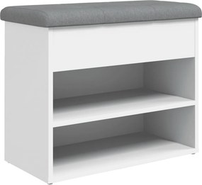 vidaXL Παγκάκι Παπουτσιών Λευκό 62 x 32 x 50 εκ. από Τεχνητό Ξύλο