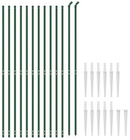 vidaXL Συρματόπλεγμα Περίφραξης Πράσινο 1,6 x 25 μ. με Καρφωτές Βάσεις