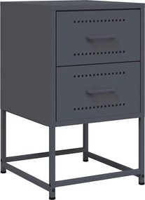 vidaXL Κομοδίνο Ανθρακί 36 x 39 x 60,5 εκ. Ατσάλινο
