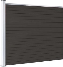 vidaXL Πάνελ Περίφραξης Μαύρο 175 x 146 εκ. από WPC