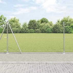 vidaXL Σετ Στύλων Φράχτη Ασημί 25 x 1.2 μ Γαλβανισμένος χάλυβας