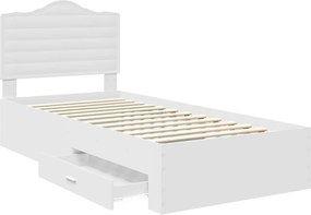 vidaXL Σκελετός Κρεβατιού Λευκό 90 x 190 cm Επεξεργασμένο ξύλο