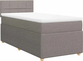 vidaXL Κρεβάτι Boxspring με Στρώμα Taupe 100 x 200 εκ. Υφασμάτινο