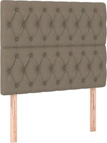 vidaXL Κρεβάτι Boxspring με Στρώμα &amp; LED Taupe 90x190 εκ. Υφασμάτινο