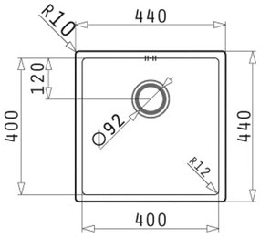 Νεροχύτης Pyramis Astris Colora 1B-Gun Metal-Μήκος: 40 εκ.