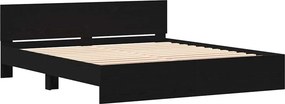 vidaXL Κρεβάτι με Κεφαλάρι Μαύρη Δρυς 180 x 200 cm Επεξεργασμένο ξύλο