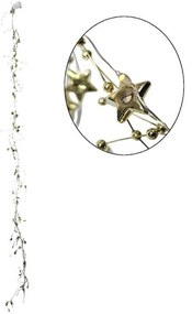 Χριστουγεννιάτικη Φωτιζόμενη Χρυσή Γιρλάντα με Αστέρια και Πέρλες 120cm - Christmas Lighted Garland with Stars and Pearls-0280008-192877