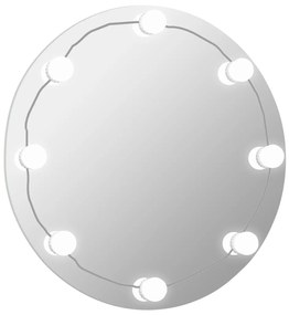 Καθρέφτης Τοίχου Στρόγγυλος με Φωτισμό LED Γυάλινος - Ασήμι