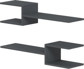 Ραφιέρα τοίχου Galler pakoworld ανθρακί 79x19.5x18εκ