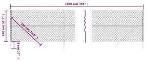 vidaXL Συρματόπλεγμα Περίφραξης Πράσινο 1,4 x 10 μ.