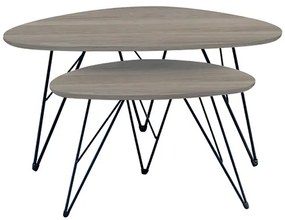 ΣΕΤ 2 ΤΡΑΠΕΖΑΚΙΑ ΝΑΝΣΙ ΚΑΡΥΔΙ MDF 90X60X45.5/60X40X38εκ.