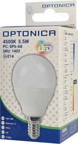 OPTONICA LED λάμπα G45 1402, 5.5W, 4500K, E14, 450lm