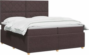 vidaXL Κρεβάτι box spring με στρώμα Σκούρο Καφέ 200 x 200 cm Ύφασμα