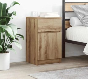 vidaXL Κομοδίνα 2 τεμ. τεχνίτης Δρυς 39x35x65 εκ. Επεξεργασμένο Ξύλο