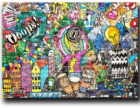 Πίνακας Καμβάς 649THL1148 100x70cm Multi Wallity Οριζόντιοι Ξύλο, Καμβάς
