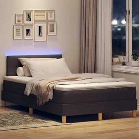 vidaXL Κρεβάτι με ελατήρια Σκούρο καφέ Σκούρο καφέ 120 x 190 cm ύφασμα