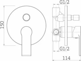Orabella Falcon 10234 Chrome - Μικτης εντοιχισμού 2 εξοδων