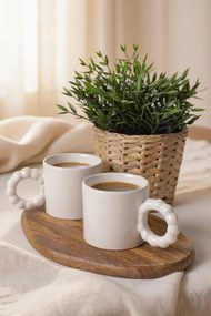 Stewehome Σετ 2 τεμαχίων κεραμικά φλιτζάνια 8 cm 260 ml μοντέρνου στυλ Λευκό
