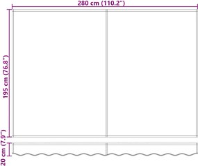 vidaXL Αναδιπλούμενη τέντα Μπεζ 300 x 250 x 165 εκ.