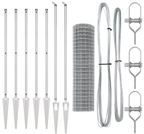 vidaXL Euro Fence με 7 Σφήνες 1.4x10 μ Γαλβανισμένο Ατσάλι