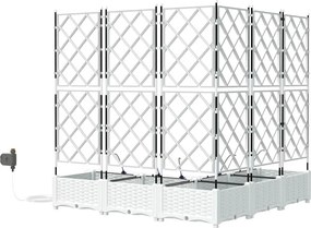 vidaXL Γλάστρα Κήπου 5 τμχ. Λευκό 120 x 120 x 126 cm PP