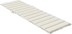 vidaXL Μαξιλάρι Ξαπλώστρας Κρεμ Μελανζέ 200x50x4 εκ. Ύφασμα
