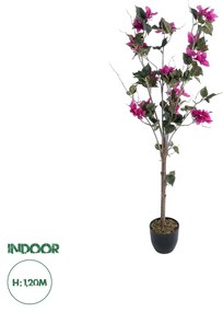 GloboStar® Artificial Garden BOUGAUVILLEA 20674 Τεχνητό Διακοσμητικό Φυτό με Ανθη Μπουκανβίλιας Φουξ Υ120cm