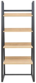 Βιβλιοθήκη Ryder σε Oak - Μαύρο 75x36x185 εκ. 75x36x185 εκ.