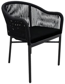Πολυθρόνα αλουμινίου Legana pakoworld ανθρακί σκελετός- rattan 56x66x82εκ