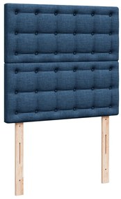 vidaXL Κρεβάτι Boxspring με Στρώμα Μπλε 100 x 200 εκ. Υφασμάτινο