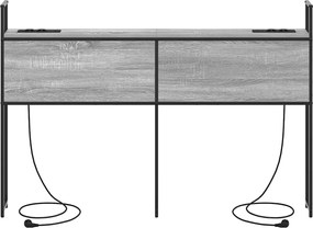 vidaXL Κεφαλάρι Αποθήκης με Σταθμό Φόρτισης Γκρι sonoma