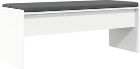 vidaXL Παγκάκι Χαλωρίου με μαξιλάρι Λευκό 103 x 38 x 40 εκ