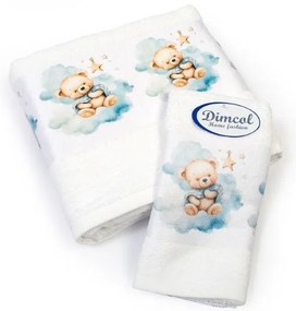 Πετσέτα Σετ 2 τεμ Με Ψηφιακή Εκτύπωση bebe Cute Bear 302 30X50,70X140 White 100% Cotton