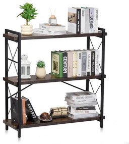 VEVOR Metal Bookshelf Rustic Bookshelf 3-Tier for Living room Bedroom &amp; Office