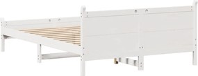 vidaXL Σκελετός Κρεβ. Χωρίς Στρώμα Λευκό 140x190 εκ Μασίφ Πεύκο