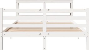 vidaXL Σκελετός Κρεβ. Χωρίς Στρώμα Λευκό 160x200 εκ Μασίφ Πεύκο