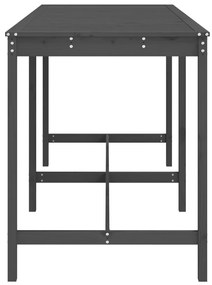 vidaXL Τραπέζι Κήπου Γκρι 203,5 x 90 x 110 εκ. από Μασίφ Ξύλο Πεύκου
