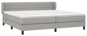 Κρεβάτι Boxspring με Στρώμα Ανοιχτό Γκρι 200x200 εκ. Υφασμάτινο - Γκρι