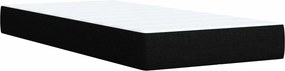 vidaXL Κρεβάτι box spring με στρώμα Μαύρο 90 x 200 cm Ύφασμα