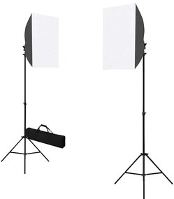 vidaXL Φωτιστικά Studio Επαγγελματικά 2 τεμ. Μαύρα 40x60 εκ. Ατσάλινα