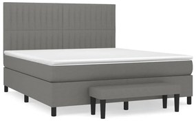 Κρεβάτι Boxspring με Στρώμα Σκούρο Γκρι 160x200 εκ Υφασμάτινο - Γκρι