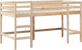 vidaXL Υπερυψ. Κρεβάτι Λευκό 80x200 εκ. Μασίφ Πεύκο με Σκάλα / Οροφή