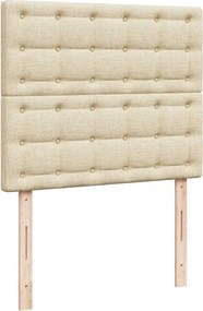 vidaXL Κρεβάτι Boxspring με Στρώμα Κρεμ 120x190 εκ. Υφασμάτινο