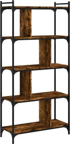 vidaXL Βιβλιοθήκη 5 Επιπέδων Καπνιστή Δρυς 76 x 32 x 158εκ. Επεξ. Ξύλο