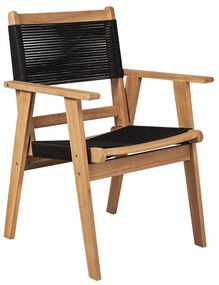 Πολυθρόνα Κήπου COFFEE Μαύρο/Φυσικό Wicker/Ξύλο 58x56x87cm