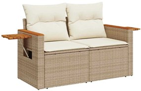 vidaXL Σετ Καναπέ Κήπου 9 pcs μπεζ και κρεμ 90 x 55 x 71 cm
