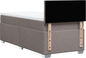 vidaXL Κρεβάτι Boxspring με Στρώμα Taupe 100 x 200 εκ. Υφασμάτινο